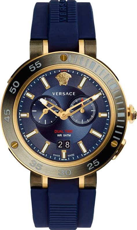 versace dual time watch